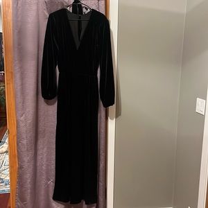 Eloquii Velvet Wide Leg Jumpsuit